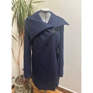 Barneys New York Asymmetrical Wool Blend Wrap Coat